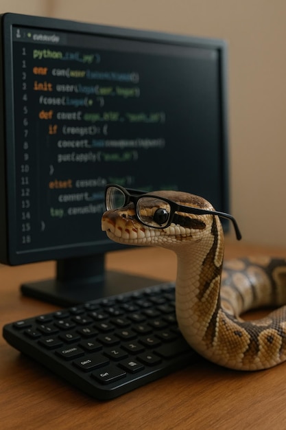 Ular Python coding kacamata komputer