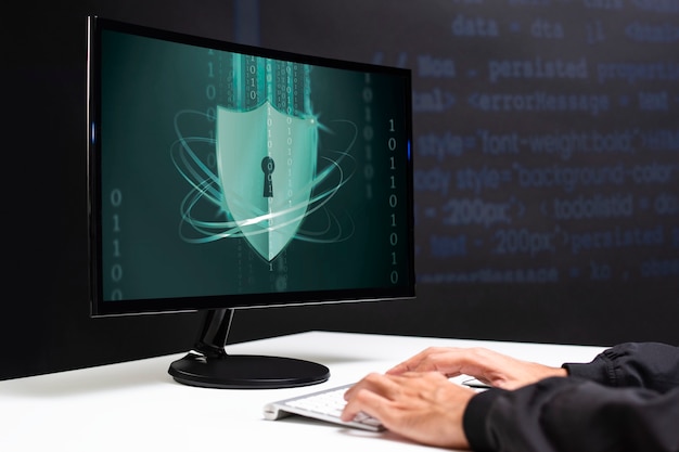 hacker cracking the binary code data security