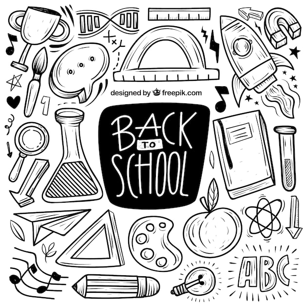 back to school background with different elements