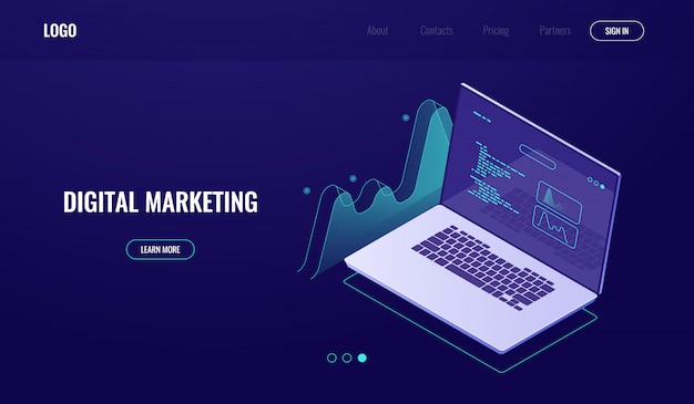 computer data visualization, digital technology, data graph, statistics processing