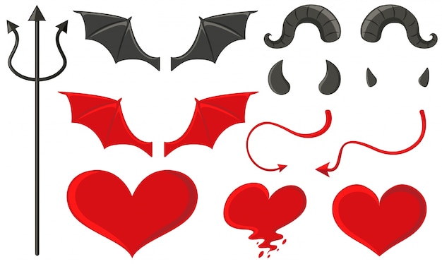 devil set with trident and other elements