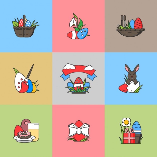 flat easter elements