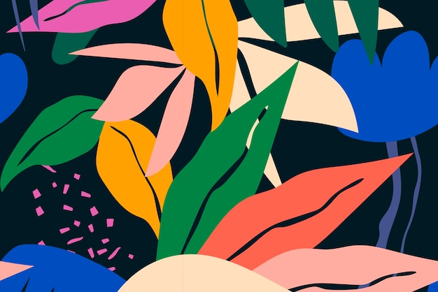 funky leaf background seamless pattern vector