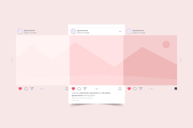 Интерфейс карусели Instagram