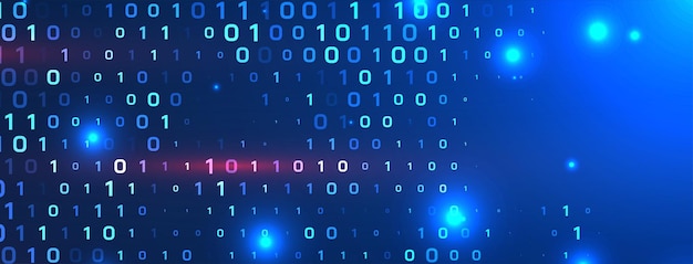 Modern Binary code concept digital banner for programming and coding