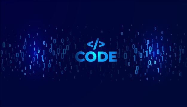 web binary code programming tech background design