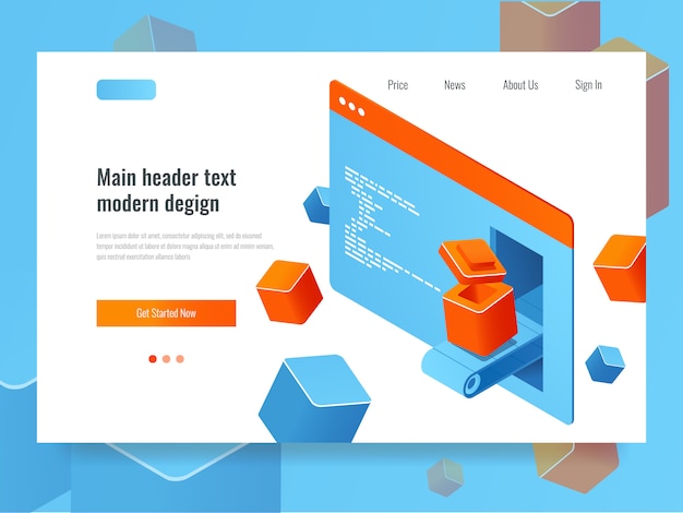 website development concept, search engine optimization, add-on module plugin programming