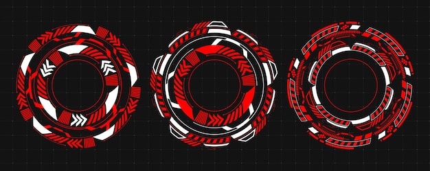 Round hud interface circular tech elements