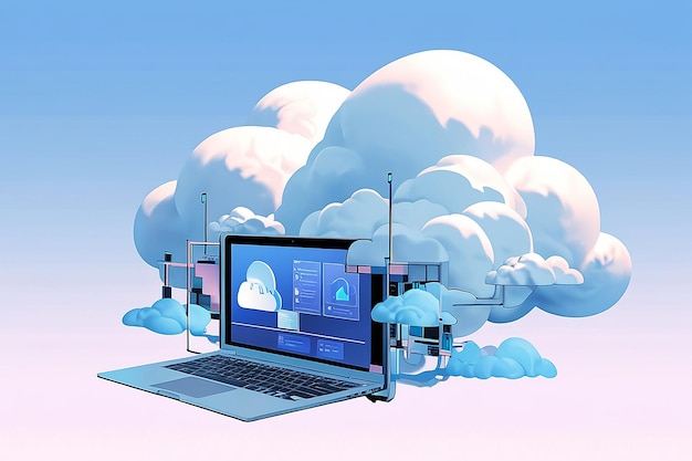 Cloud Computing Concept 3D cloud computing cloud tech