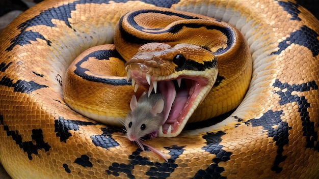 Python kongepython kuglepython python regius spiser en mus