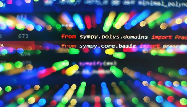 abstract computer script about big data and blockchain database software developer programming code mining cryptocurrency process program on display pc using software