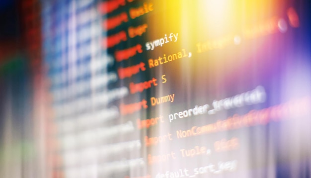 abstract computer script code programming code screen of software developer software programming work time