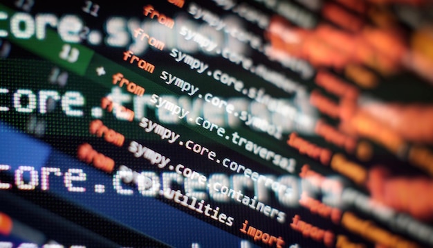 abstract computer script code programming code screen of software developer software programming work time