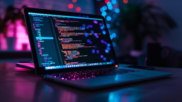 abstract computer script code programming code screen of software developer software programming