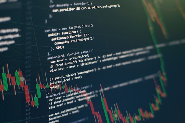 big data storage and cloud computing representation. programming code .