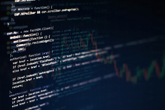 big data storage and cloud computing representation. programming code .