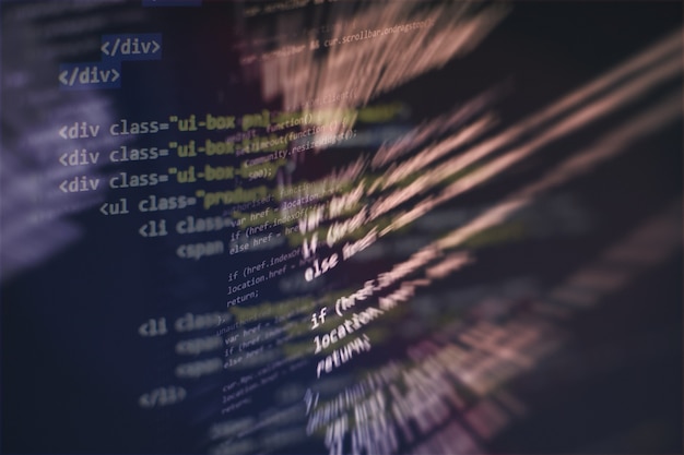 big data storage and cloud computing representation. programming code .