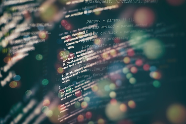big data storage and cloud computing representation. programming code .