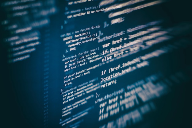 big data storage and cloud computing representation. programming code .