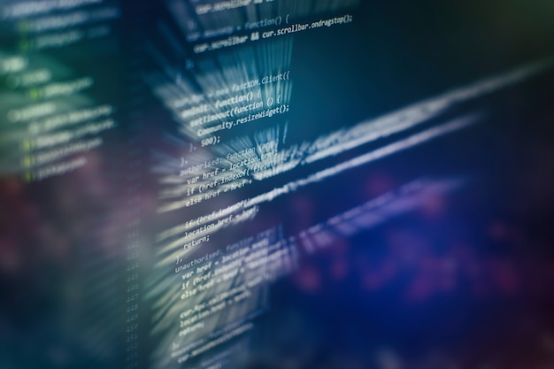 big data storage and cloud computing representation. programming code .