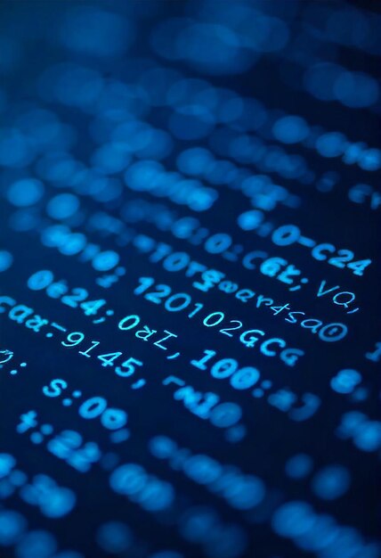 blue binary data software programming code background random parts of program code digital data technology concept