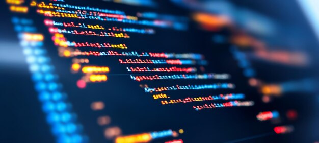 プログラミングコードを表示するコンピュータ画面のクローズアップ Javascript Css と Html