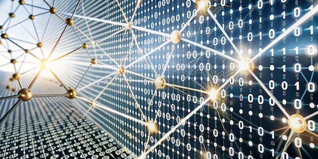 a computer generated image with binary code and the words binary code