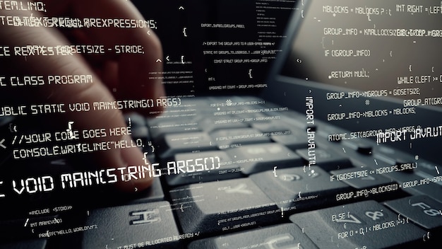 creative visual of computer programming coding and software development