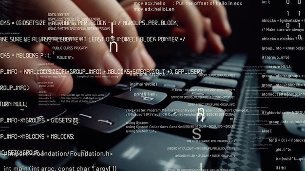 creative visual of computer programming coding and software development