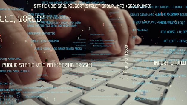 creative visual of computer programming coding and software development