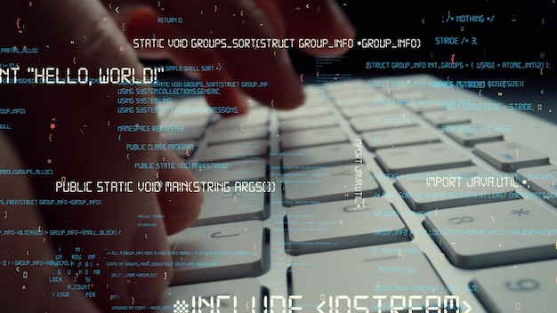 creative visual of computer programming coding and software development