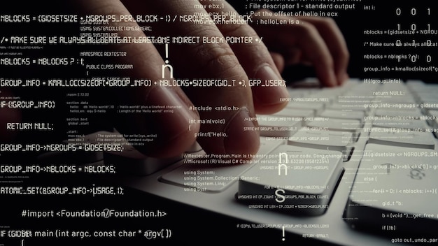 creative visual of computer programming coding and software development