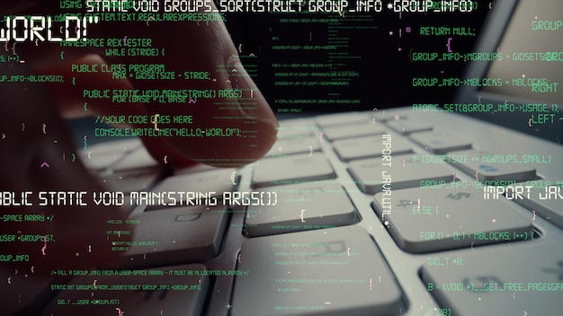 creative visual of computer programming coding and software development