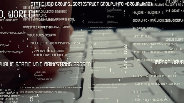 creative visual of computer programming coding and software development