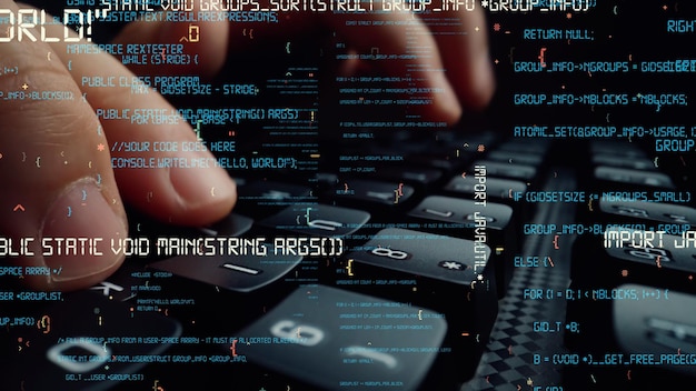 creative visual of computer programming coding and software development