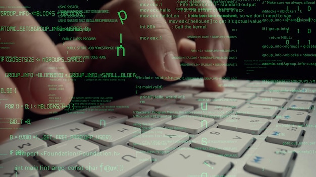 creative visual of computer programming coding and software development