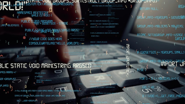 creative visual of computer programming coding and software development