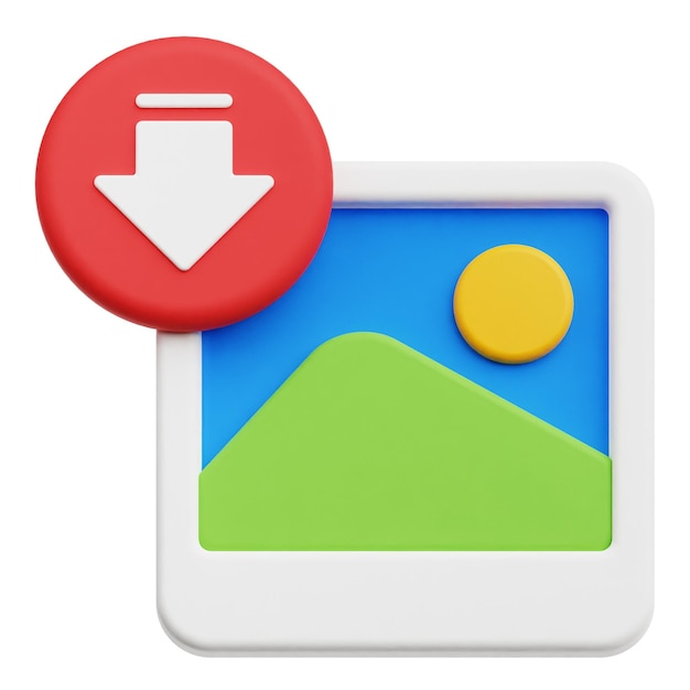 decrease image 3d icon isolated on the white background