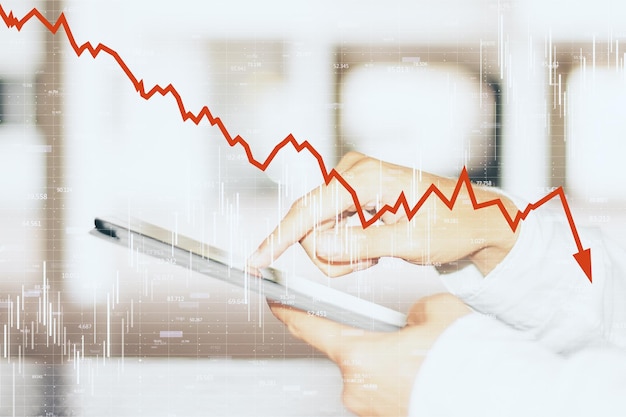 decrease internet and trade concept