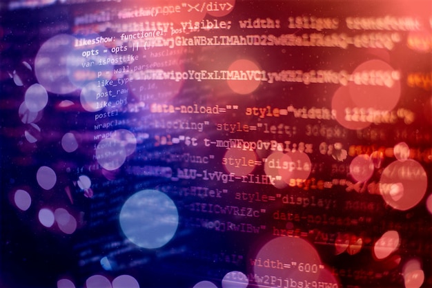 developer programming code. abstract computer script code. programming code screen of software developer. software programming work time.