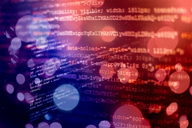 developer programming code. abstract computer script code. programming code screen of software developer. software programming work time.