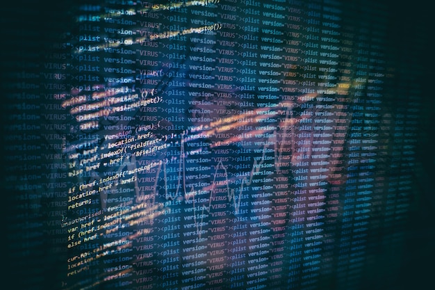 developer programming code. abstract computer script code. programming code screen of software developer. software programming work time.