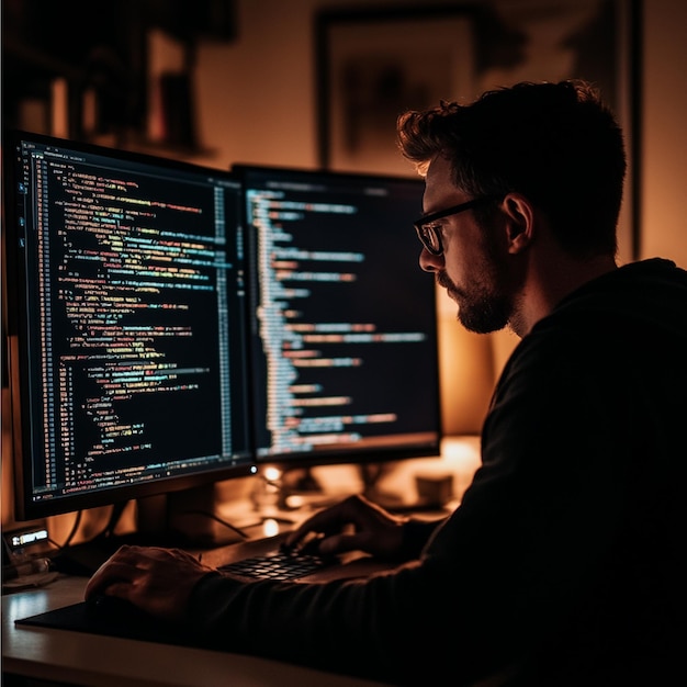 a developer using a version control system interface to manage code changes