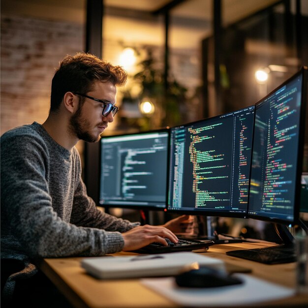 a developer using a version control system interface to manage code changes