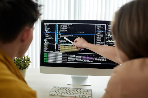 developers checking programing code