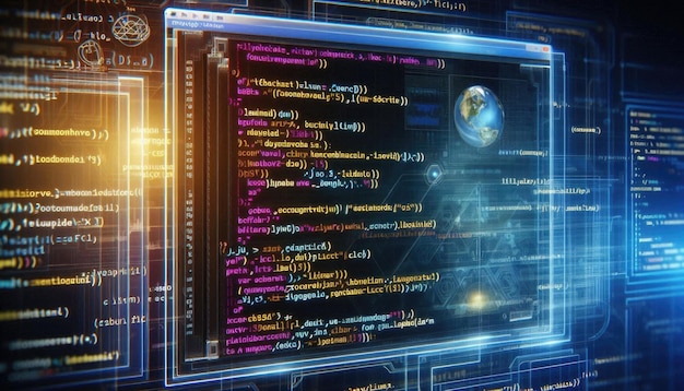 exploring css javascript and html closeup on function source code and it technology background