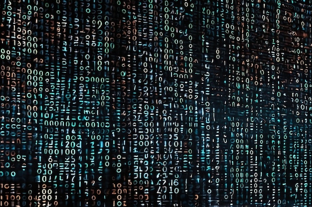 futuristic binary code background for coding and programming