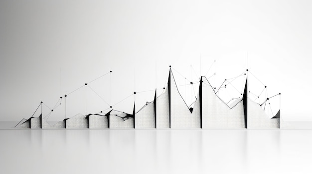 geometric decrease graph black image pure white background