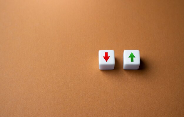 increase and decrease arrows up and down rise and fall above and below yes or no