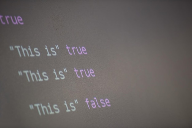 java program code on projector screen at programming class